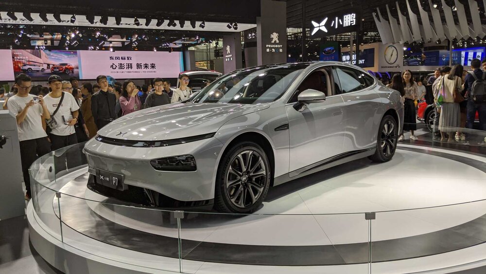 شرکت Xpeng خودرو الکتریکی جدید P-7 نشان داده شده است. 