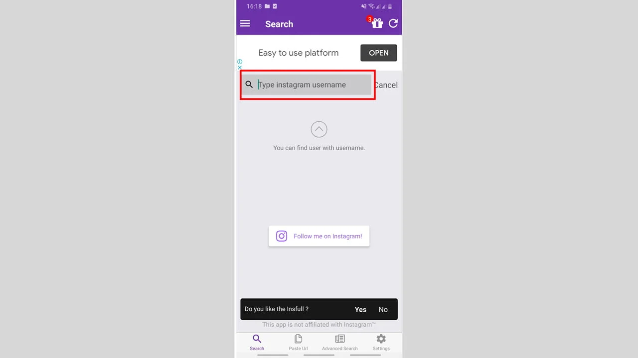 استفاده از برنامه insfull برای دانلود عکس پروفایل
